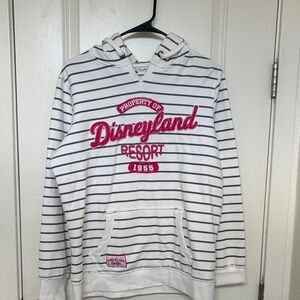 Disney White and Grey Striped Women’s Hoodie